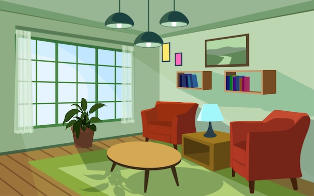 Moderne Wohnzimmerillustration