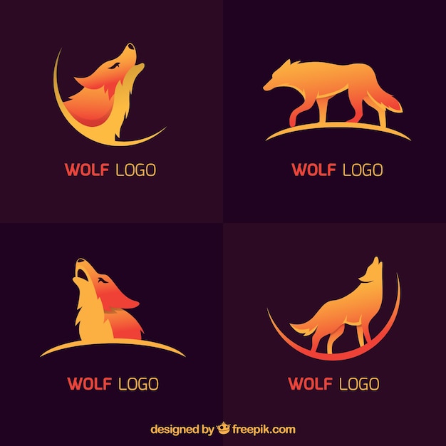 Moderne wolf logo kollektion