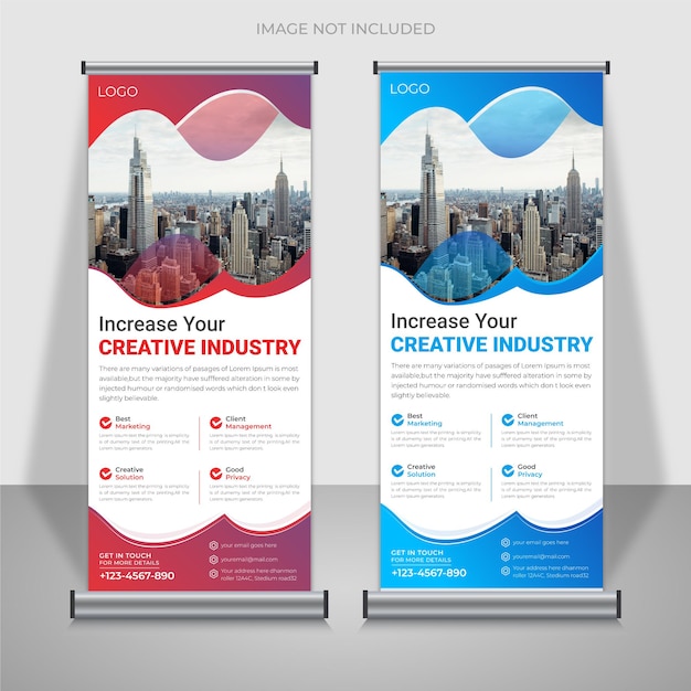 Moderne xbanner standee business roll-up-banner-designvorlage