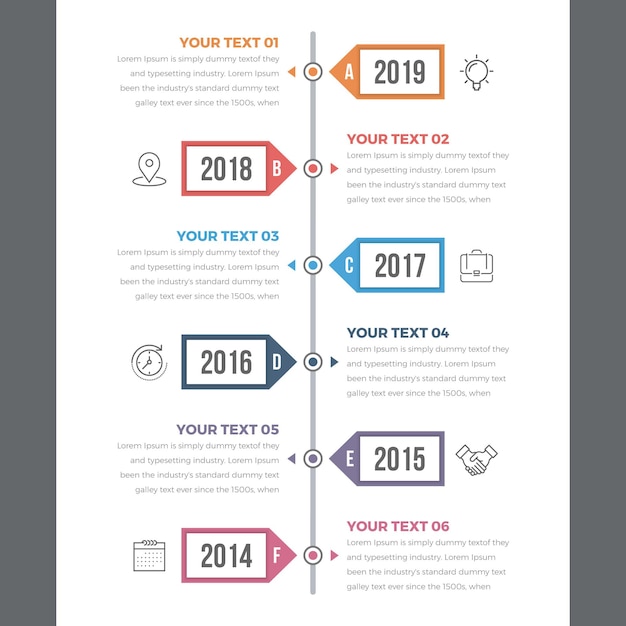 Moderne zeitleisten-infografiken