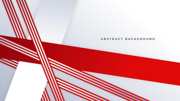 Moderner abstrakter geometrischer rot-weißer hintergrund mit schattenanzug für die präsentation von unternehmensbannern im hintergrund und vieles mehr. premium-vektorgrafik