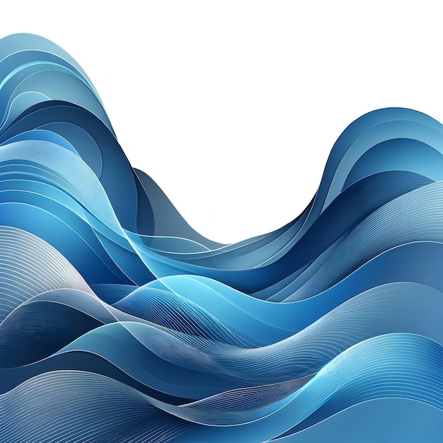 Moderner abstrakter Hintergrund mit welligen blauen Linien, fließendem Wasser und Wellen