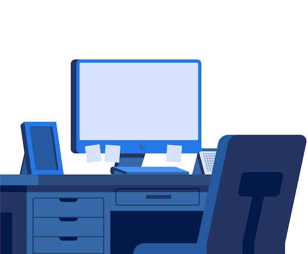 Moderner Arbeitsplatz mit Computer und Schreibtisch