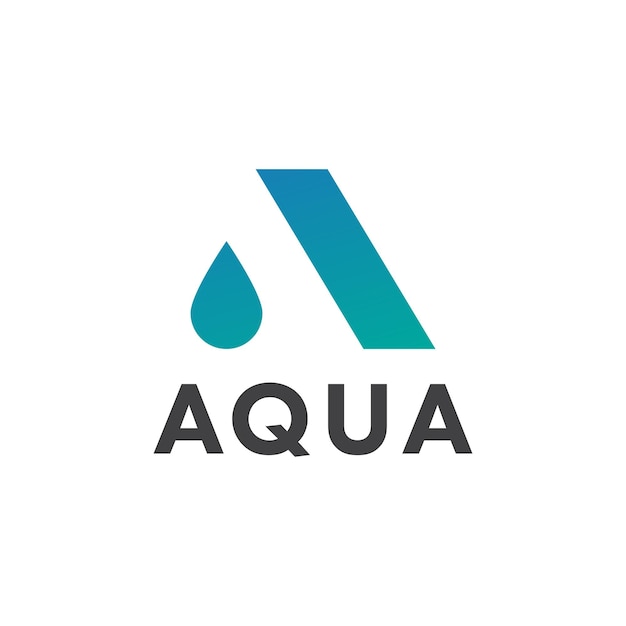 Moderner buchstabe a mit aqua-wassertropfen-logo-design