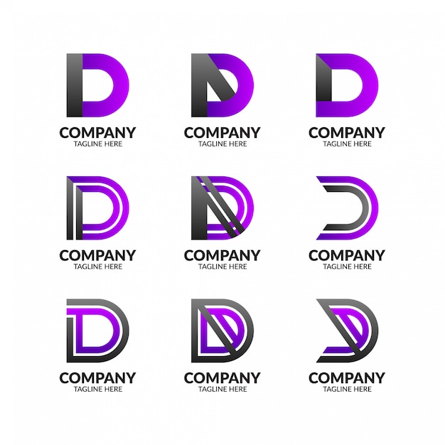 Moderner Buchstabe D Logo Collection