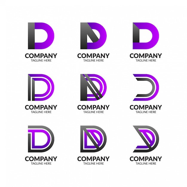 Moderner buchstabe d logo collection