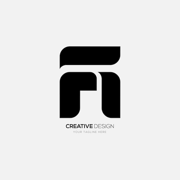 Moderner Buchstabe FI abstraktes Logo-Branding-Design