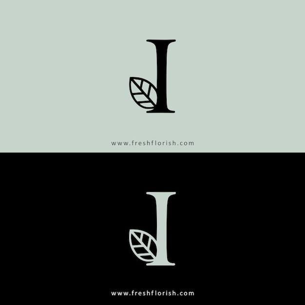 Moderner buchstabe i floriere logo