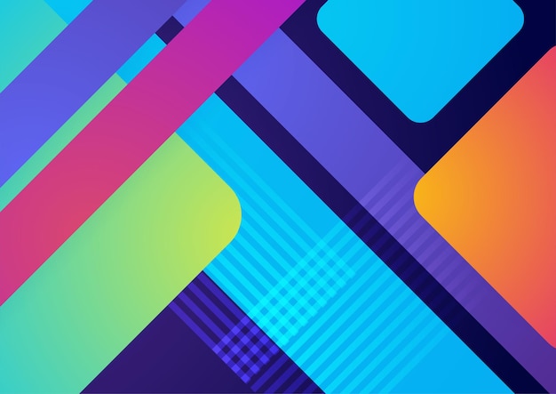 Moderner bunter blauer abstrakter geometrischer Hintergrund Technik mit quadratischem Dreieckskreis und geometrischen Formen Vektor abstrakte Grafikdesign-Bannermuster-Hintergrundvorlage