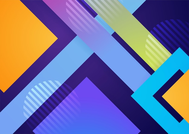 Moderner bunter blauer abstrakter geometrischer Hintergrund Technik mit quadratischem Dreieckskreis und geometrischen Formen Vektor abstrakte Grafikdesign-Bannermuster-Hintergrundvorlage