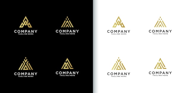 Moderner bunter monogrammbuchstabe eine logo-sammlung für unternehmen
