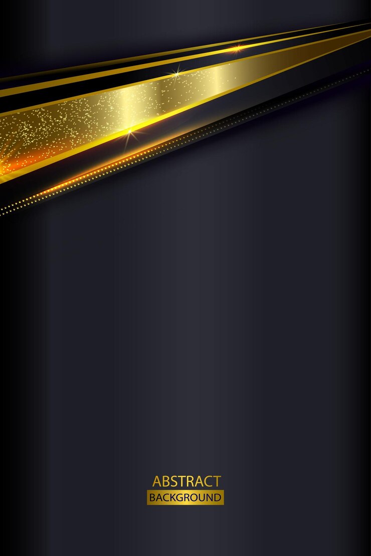 Moderner dunkel-schwarzer abstrakter Hintergrund mit metallischen goldenen Linien