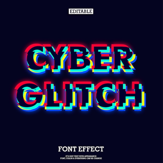 Moderner dunkler cyber ​​glitch-schriftbildeffekt