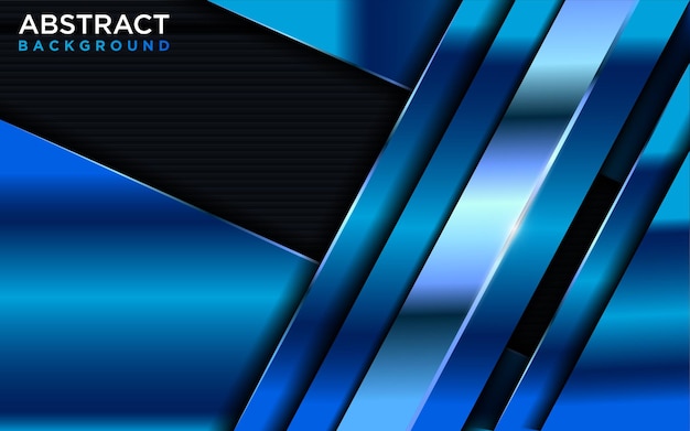 Vektor moderner dunkler hintergrund mit shinny blue gradient form und linien kombination. grafikdesign-element.