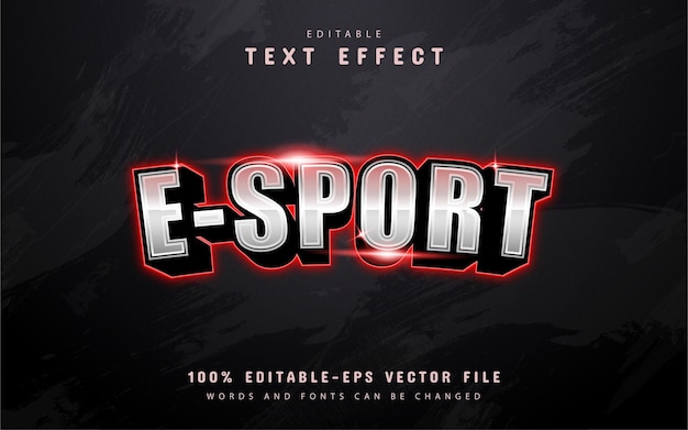 Moderner esport-texteffekt mit rotem licht