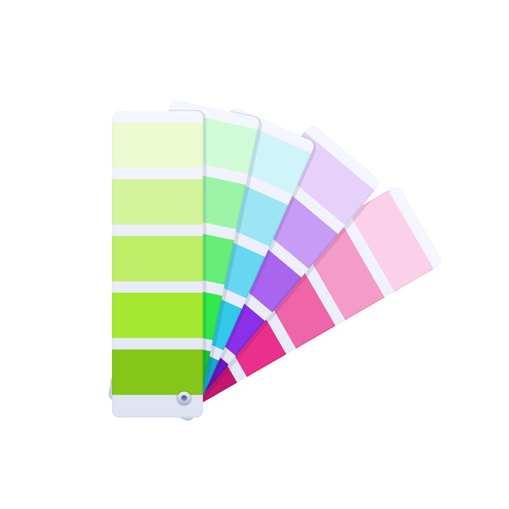 Moderner Farbführer mit Palette von Farbmustern kreative Arbeit