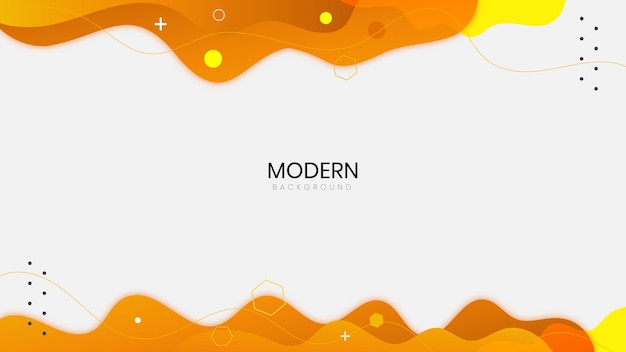 Vektor moderner flüssiger hintergrund mit weißem und orangefarbenem hintergrund