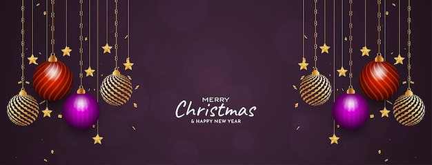 Moderner frohe weihnachten festival schöner banner design vektor