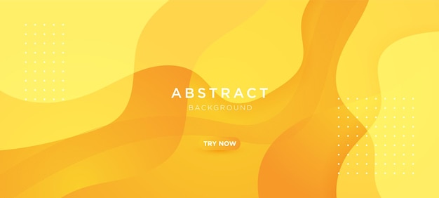 Moderner futuristischer abstrakter orange und gelber gradientenflüssigkeitswellenhintergrund mit geometrischer form