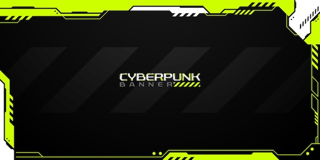 Moderner futuristischer Rahmen Cyberpunk-Banner Hintergrundvektor