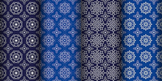 Moderner geometrischer nahtloser musterhintergrund. klassische batik tapete. einstellen