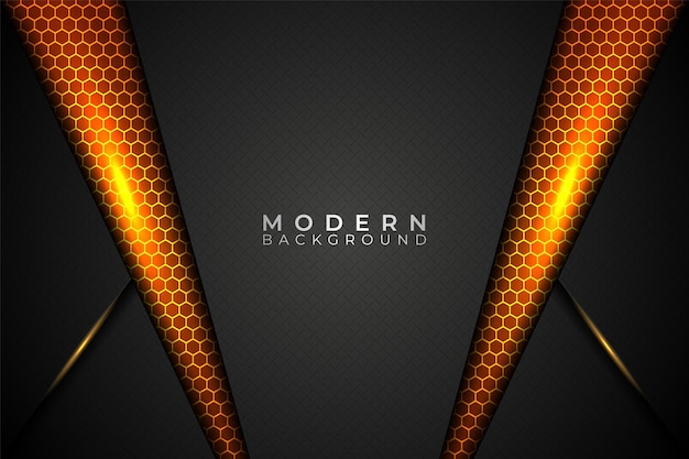 Moderner Hintergrund Abstrakte 3D-Metallic-Technologie mit glänzendem orangefarbenem Muster