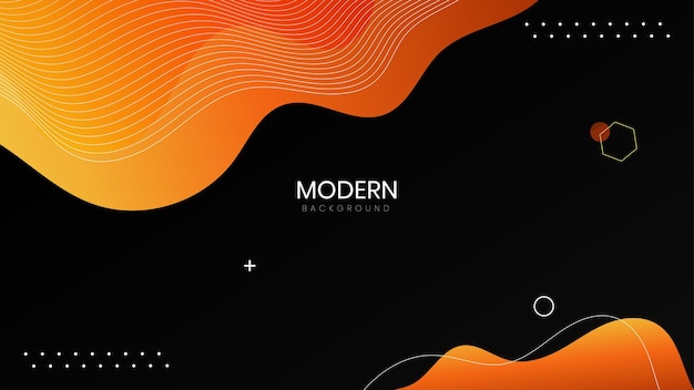 Moderner Hintergrund mit orangefarbenem und schwarzem Hintergrund Premium Vector