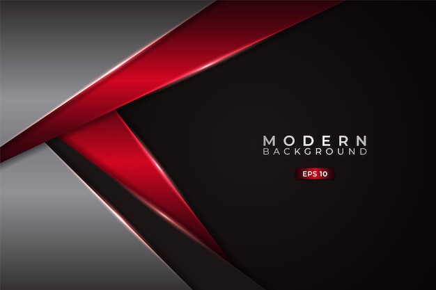 Moderner hintergrund premium diagonale überlappt mit metallic glowing red und silver