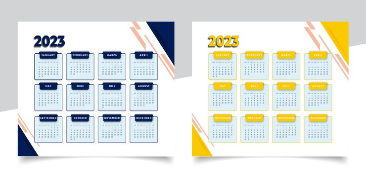 Moderner kalender 2023 buntes kalendervorlagendesign des neuen jahres 