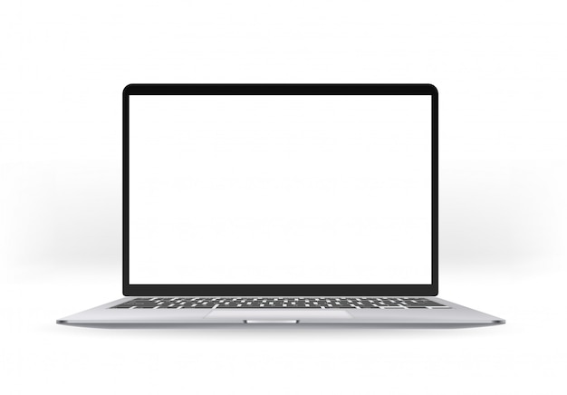 Moderner Laptop mit isoliertem leeren Bildschirm