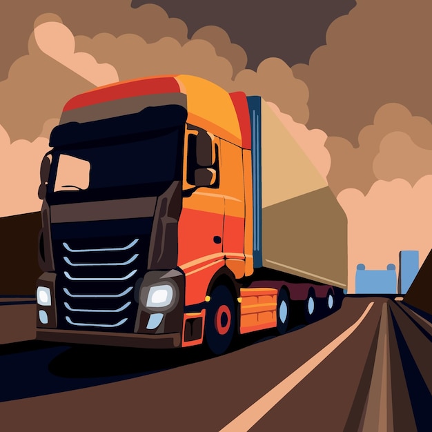 Moderner LKW auf der Autobahn