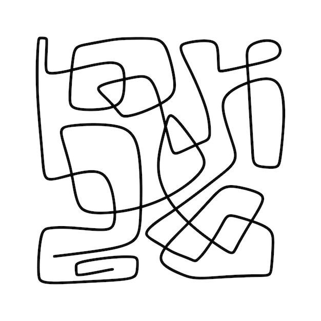 Moderner minimalistischer Kunstdruck aus der Mitte des Jahrhunderts, Vektor-Abstrakter zeitgenössischer trendiger ästhetischer Hintergrund. Kontinuierliche einzeilige Kritzeleien-Zeichnung