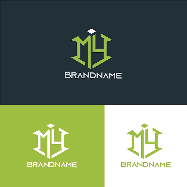 Moderner Monogramm-Anfangsbuchstabe meine Logo-Design-Vorlage