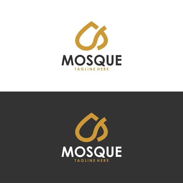 Moderner moschee-logo-symbolvektor isoliert