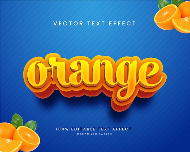 Vektor moderner orangefarbener 3d-texteffekt