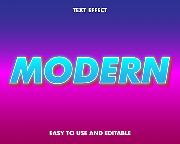 Moderner Texteffekt. Einfach zu bedienen und bearbeitbar. Vektor-Illustration. Premium-Vektor