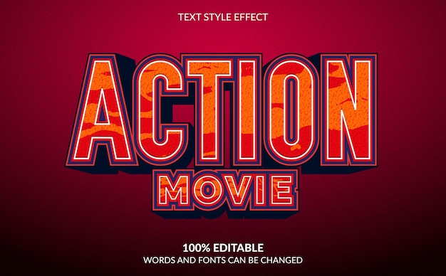 Vektor moderner textstileffekt für actionfilme