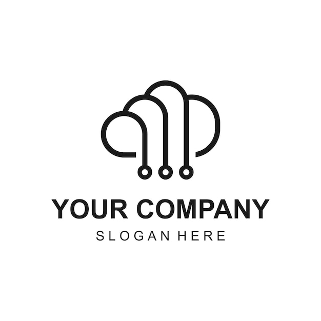 Vektor moderner verkabelungsdaten-cloud-logo-design-vektor