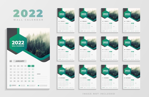 Vektor modernes 2022 wandkalender design