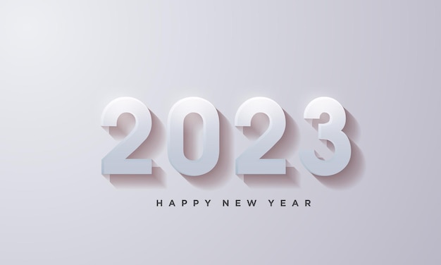 modernes 2023 neujahrslogo mit silberfarbenen zahlen