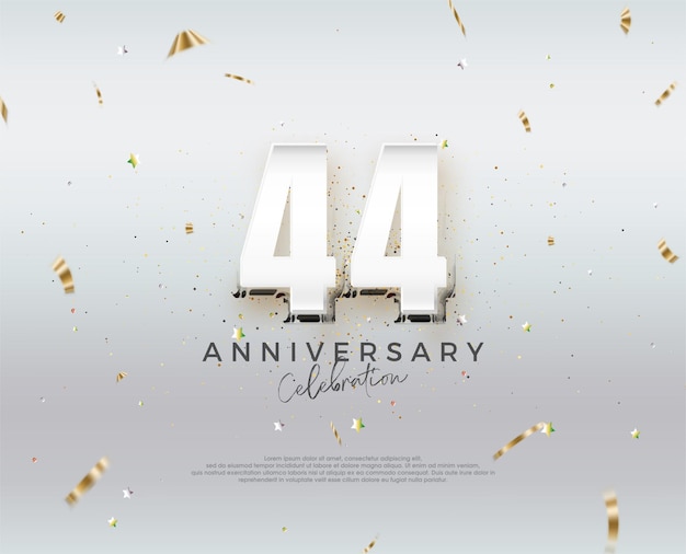Modernes 44-jähriges Jubiläumsdesign Vector-Design Premium-Editierbares Premium-Vektor für Poster-Banner-Feiern