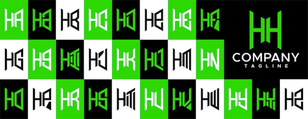 Vektor modernes abstraktes anfangs-hh-h-buchstaben-logo-design.