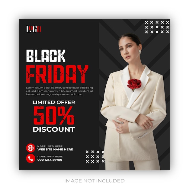 Modernes abstraktes Black Friday-Social-Media-Verkaufsbanner-Design