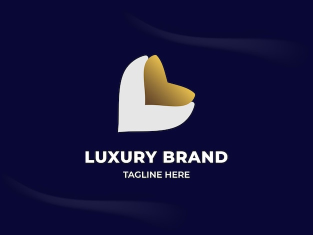 Modernes abstraktes luxus-herzform-basiertes kreatives logo-design