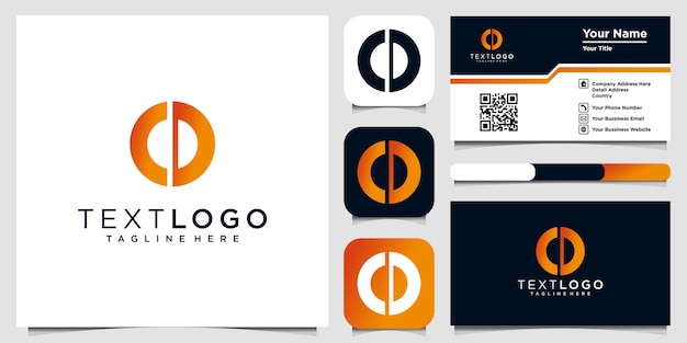Vektor modernes anfangsbuchstabe c und d-logo-symbol und visitenkarten-design
