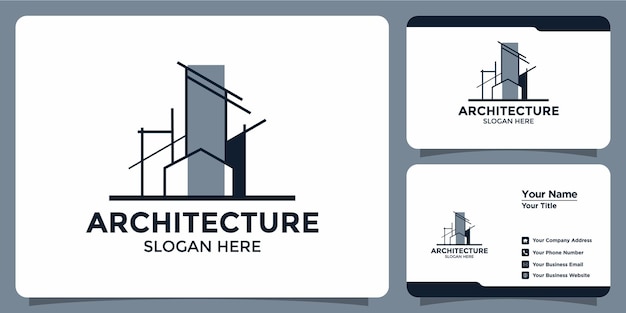 Modernes architektur-logo-design und branding-kartenvorlage