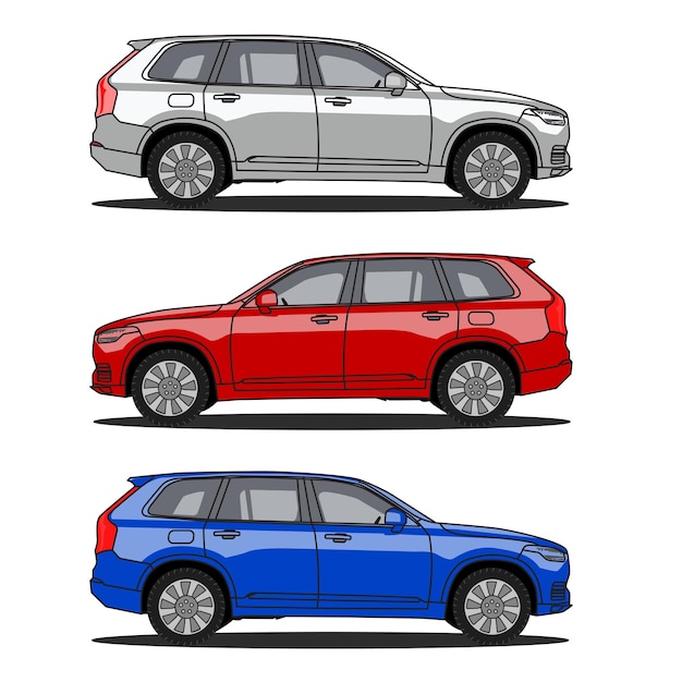 Modernes auto-seitenansicht-vektordesign