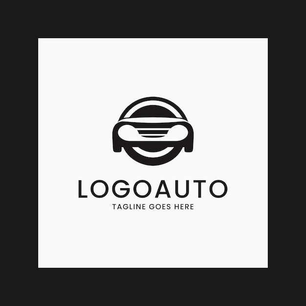 Modernes automobil-logo einfaches minimalistisches markenzeichen für autovermietung