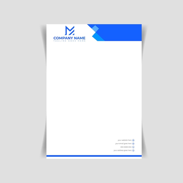 Modernes blaues Unternehmensbriefkopf