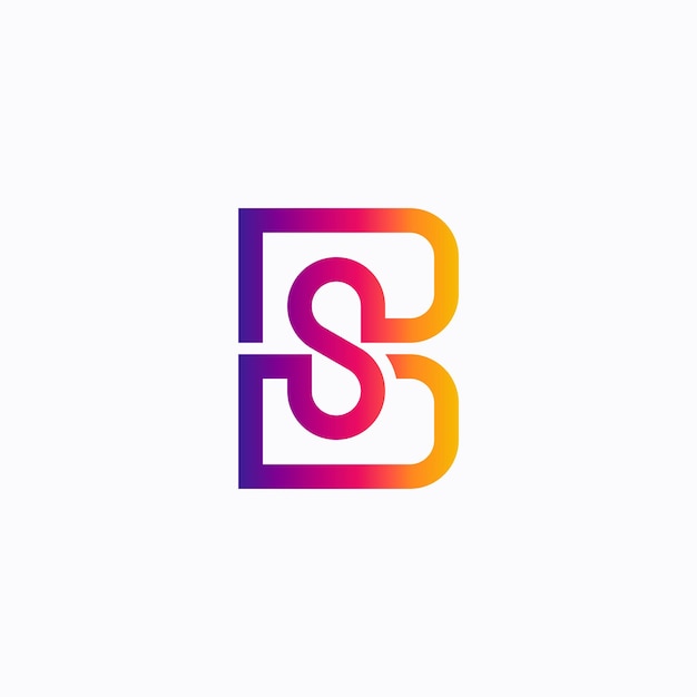 Modernes bs-monogramm-logo bs-sb-initialen-logo mit einfachem modernen stil